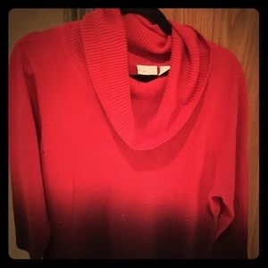Kim Rogers Red/Black Turtleneck Sweater