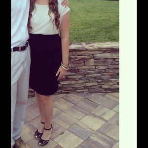 Black and white semi formal dress