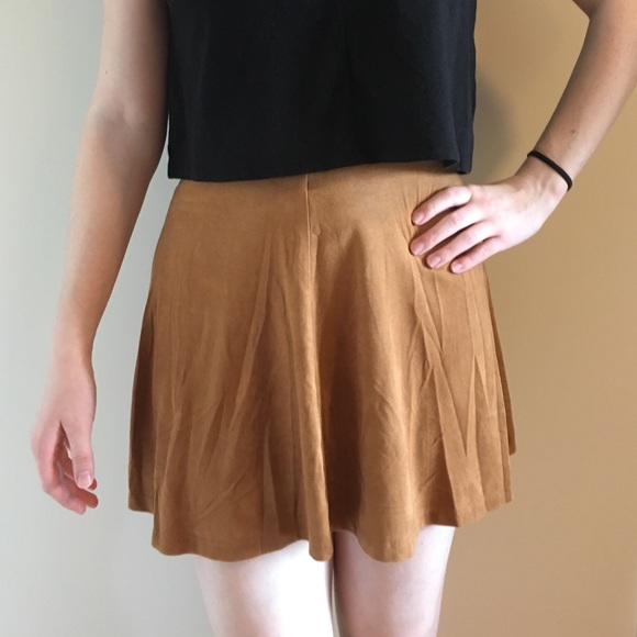 Faux suede mini skirt