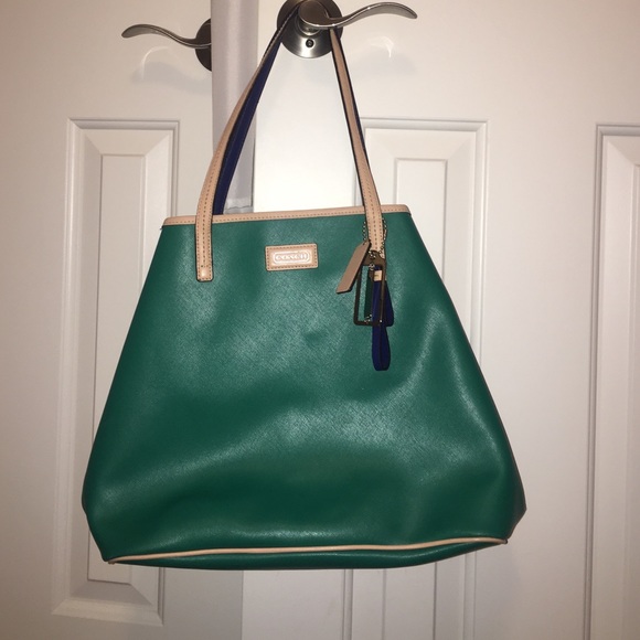 Green Coach tote