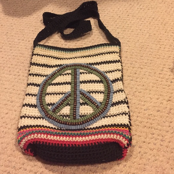 Peace sign cross body bag