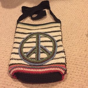 Peace sign cross body bag