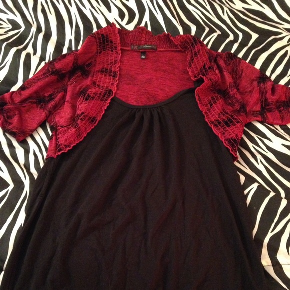 Black Tank Top with attached little jacket