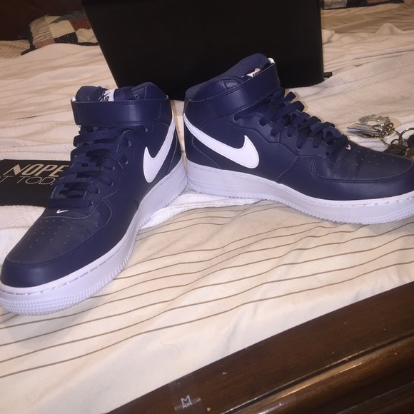 Nike Shoes - Navy blue Air Force one high tops