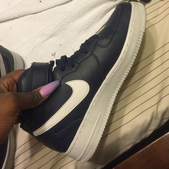 Navy blue Air Force one high tops - Picture 2 of 4