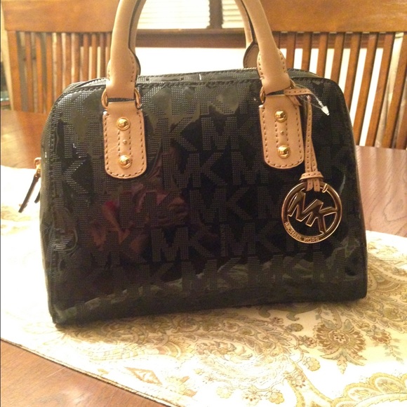 Michael Kors new black leather tote bag