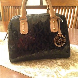 Michael Kors new black leather tote bag