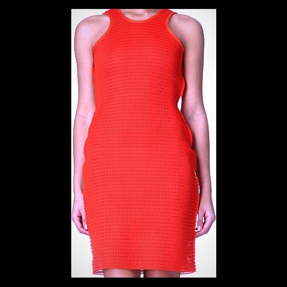 neon orange mesh dress Neon Orange Sexy Sheer Mesh Sleeveless Round Neck Mini Dress /2-3-1-1