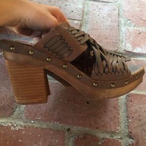 Denim Supply Wooden block heel sandals