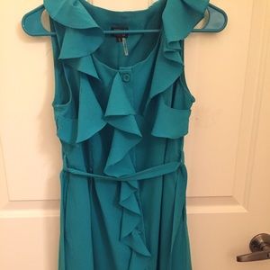 Teal ruffled dress!