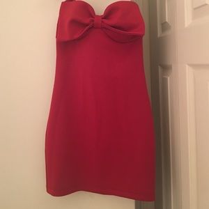 Red body-con dress