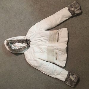 White winter fur Bebe jacket