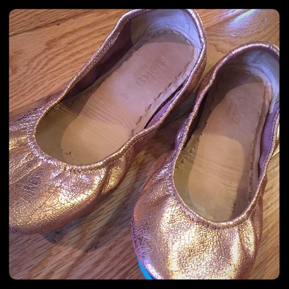 Tieks Size 8 Rose Gold Glam Flats