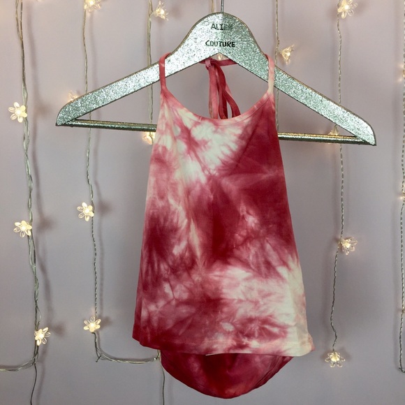 Brandy Melville Tops - 💀SOLD💀Brandy Pink Tie Dye Sachi Halter