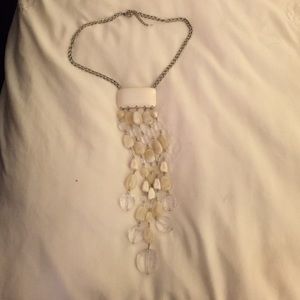 White and Tan Stone Necklace