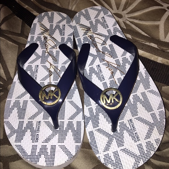 100% Authentic Navy blue and white Michael Kors