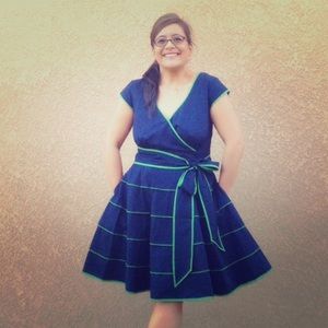 Cotton retro fit and flare dress