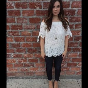 Over The Shoulder Lace Top
