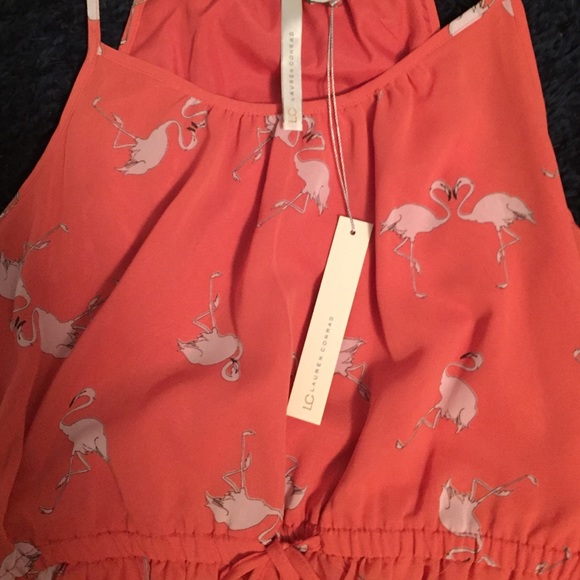 Lauren Conrad pink, flamingo patterned dress - Picture 2 of 4