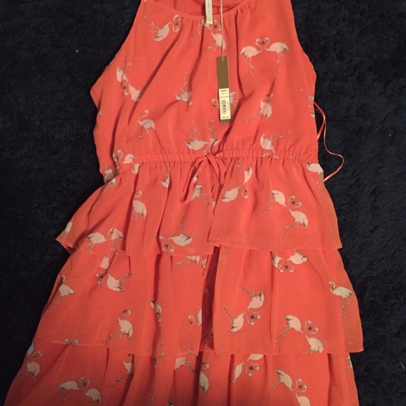 Lauren Conrad pink, flamingo patterned dress - Picture 4 of 4