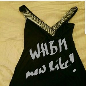 🍊WHITE HOUSE BLACK MARKET black/white peplum top