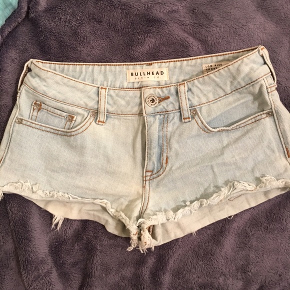 Bullhead low rise denim super shorts