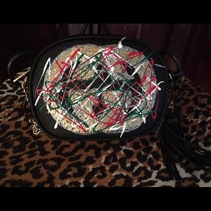 Black Designer Inspired Cross Body Bag.