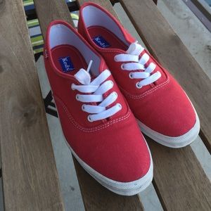 Keds red canvas shoes