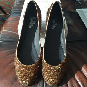 Belle by Siegerson Morrison bronze sequins flats