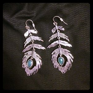 Peacock Earrings and Zebra Sweater