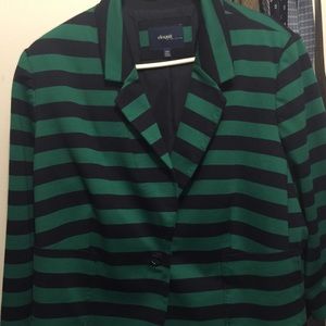 Navy and green blazer
