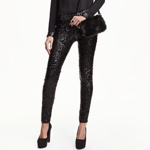 H&M black sequin leggings
