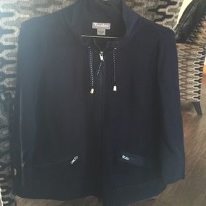 Navy knit zip sweater