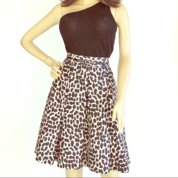 KATE SPADE BLACK & WHITE ANIMAL PRINT SKIRT - Picture 1 of 2