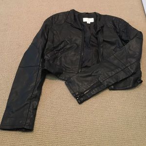 Faux leather motorcycle jacket