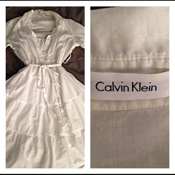 Calvin Klein white ShirtDress -Sz8
