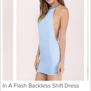 Tobi in a flash backless shift dress
