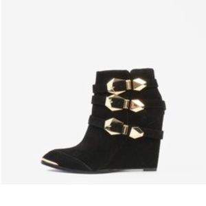 Vince Camuto  Leather Wedge Ankle Boots
