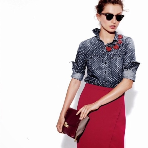 NWOT J.Crew Chambray Stars Keeper Shirt
