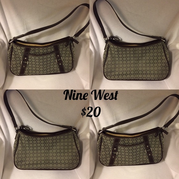 Nine West purse green with brown trim