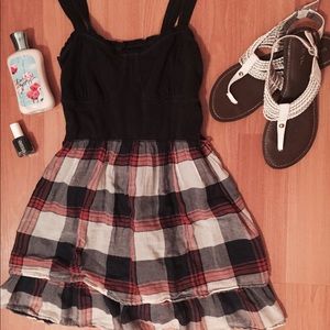 Women's Hollister Navy and Plaid dress size L