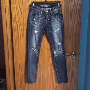 Distressed American Eagle jeggings