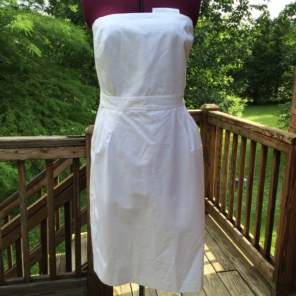 Banana Republic white strapless cotton sundress