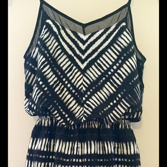White and black mini dress