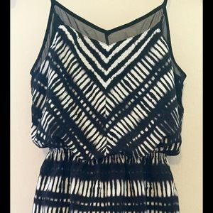 White and black mini dress