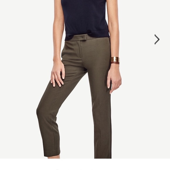 Ann Taylor Devin ankle pant in deep cypress olive