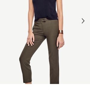 Ann Taylor Devin ankle pant in deep cypress olive