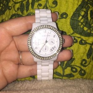 Authentic White Ceramic Michael Kors watch