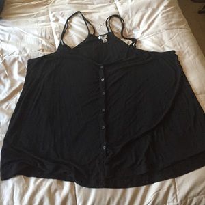 Old Navy black button front jersey tank