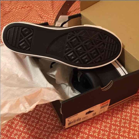 🌟Sold🌟Converse All Star black leather 6M - Picture 3 of 4